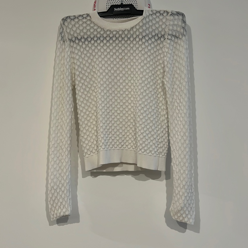 Medium, Zara white knit shirt